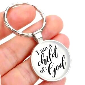 "I am a Child of God" Religious Motivational Faith Silver Keychain